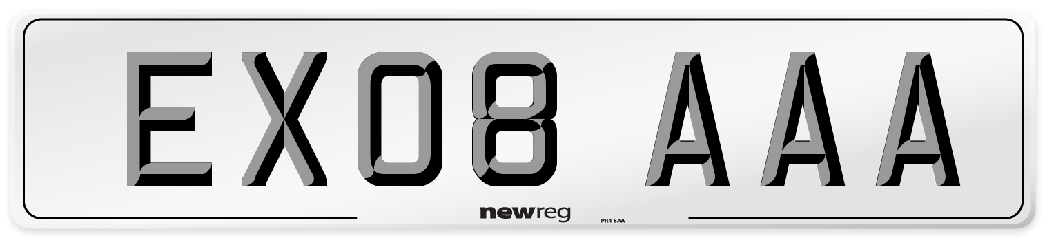 EX08 AAA Number Plate from New Reg
